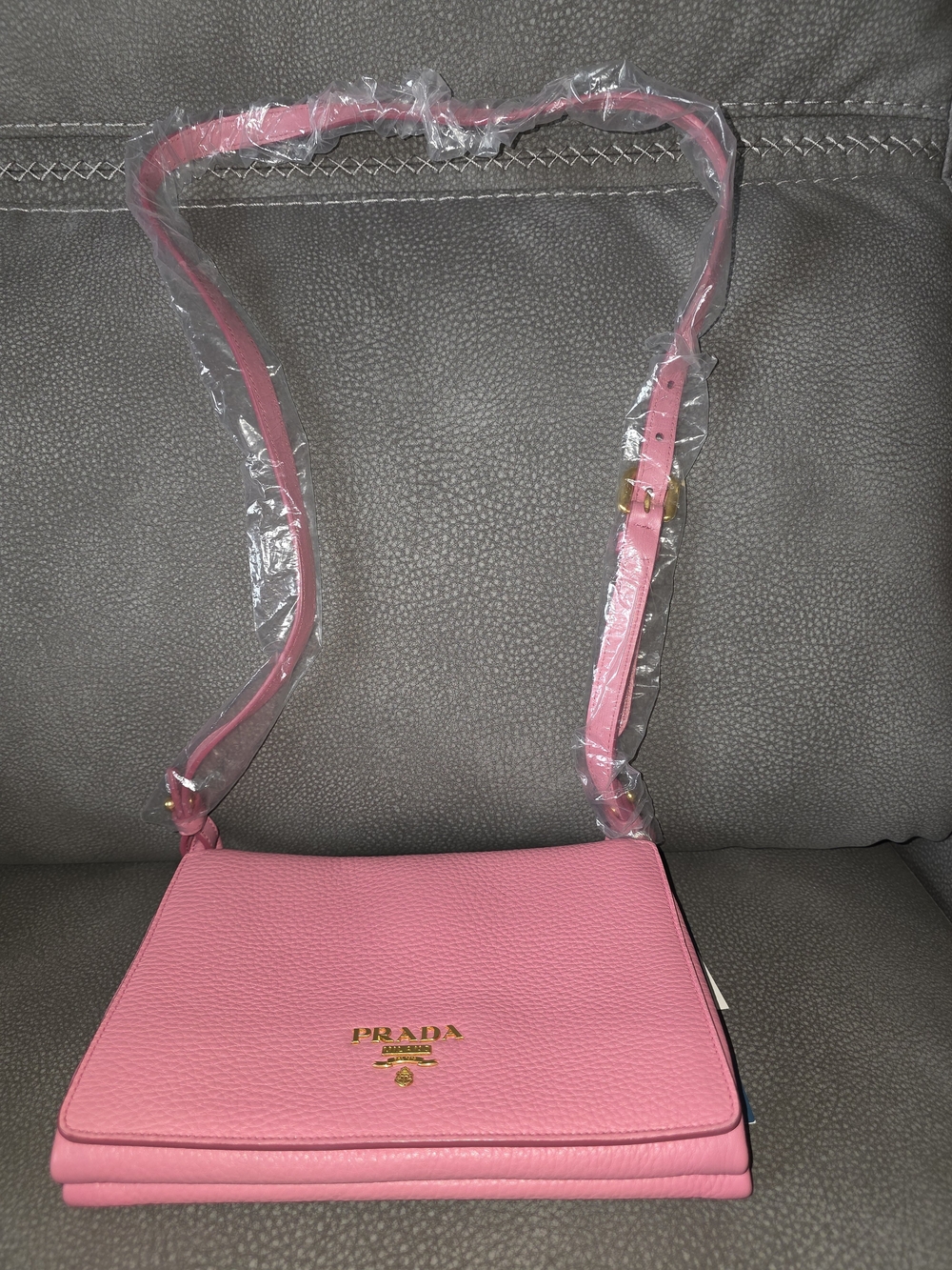 PRADA Pink Vittelio Danio Leather  Bag